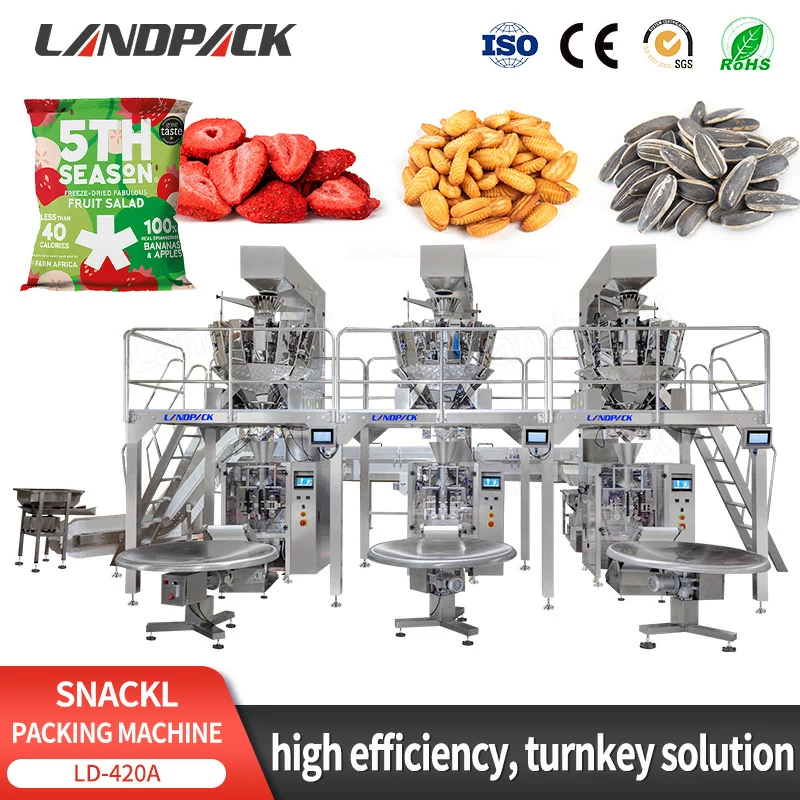 Automatic Snack Food VFFS Weighing And Packing Machine Line